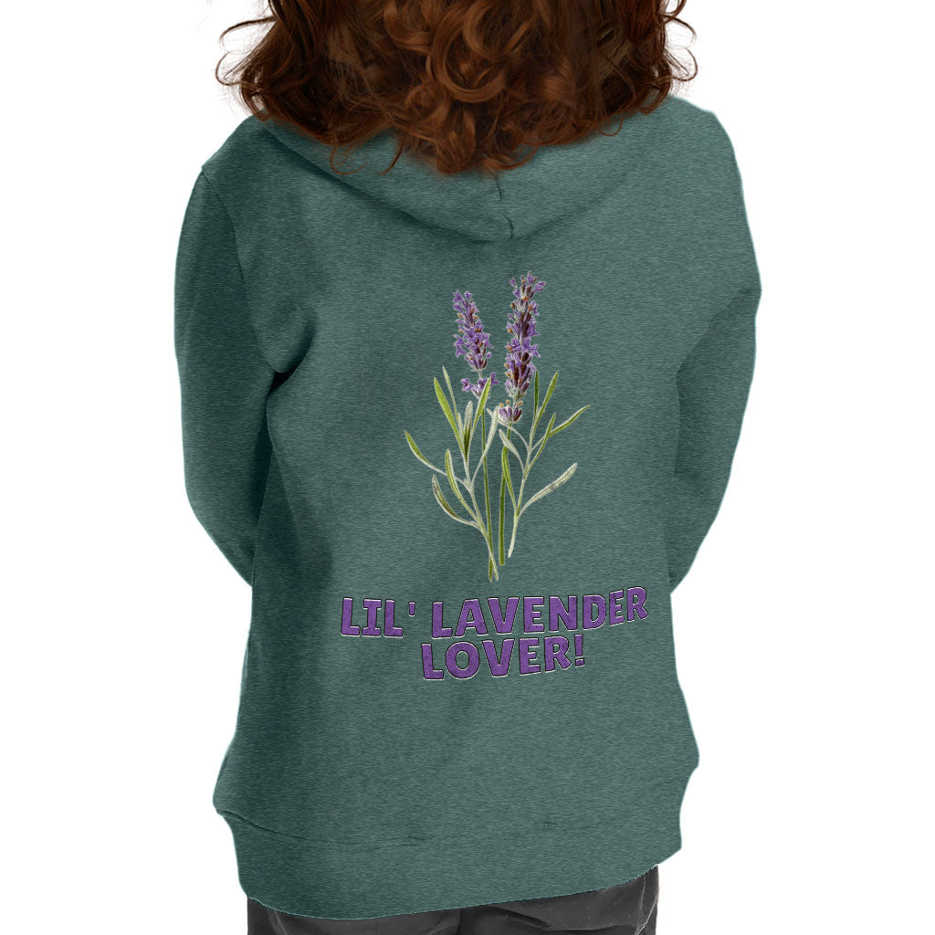 Lil' Lavender Lover Toddler Full-Zip Hoodie - Flower Themed Toddler Hoodie - Graphic Kids' Hoodie