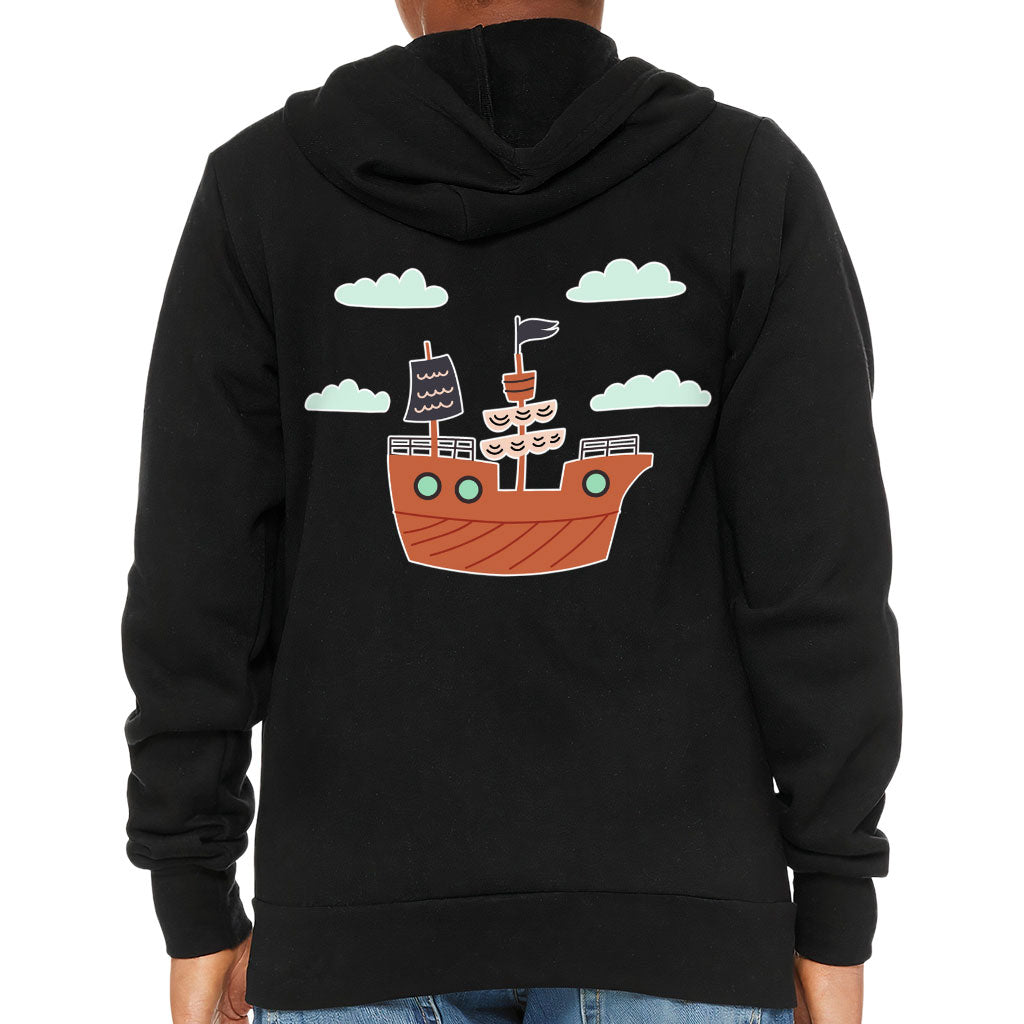 Pirate Ship Kids' Full-Zip Hoodie - Themed Hooded Sweatshirt - Bright Art Kids' Hoodie