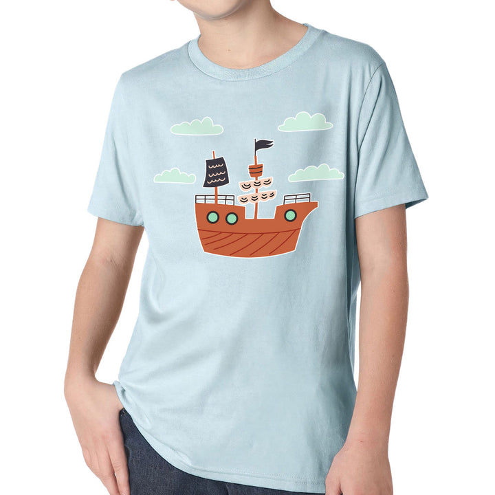 Pirate Ship Kids' Classic Fit T-Shirt - Themed T-Shirt - Bright Art Classic Fit Tee