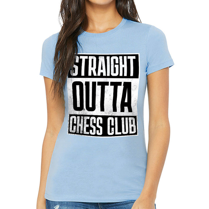 Word Art Slim Fit T-Shirt - Chess Club Women's T-Shirt - Unique Slim Fit Tee