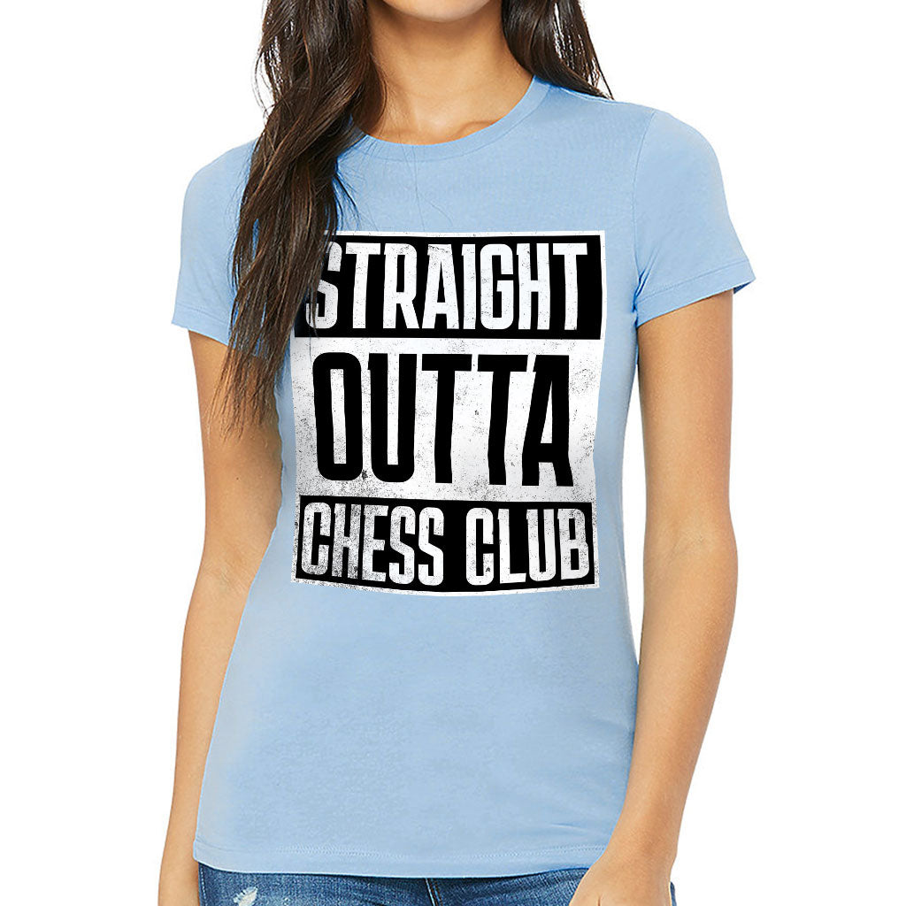 Word Art Slim Fit T-Shirt - Chess Club Women's T-Shirt - Unique Slim Fit Tee