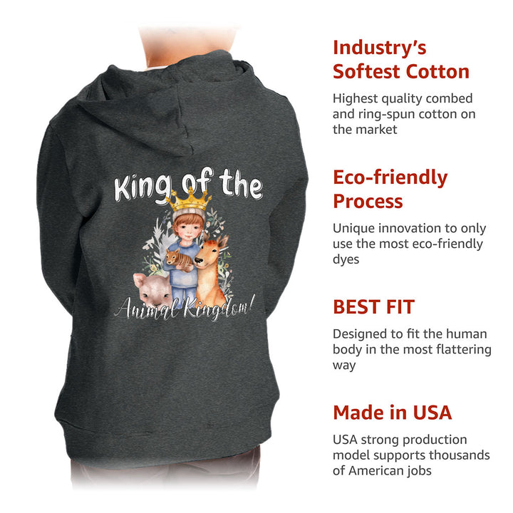 King Of the Animal Kingdom Toddler Full-Zip Hoodie - Cool Toddler Hoodie - Graphic Kids' Hoodie