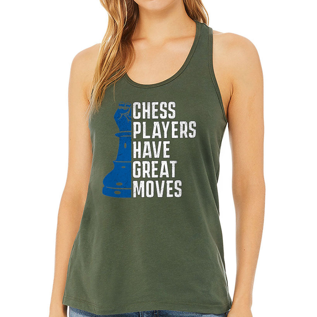 Chess Players Women's Racerback Tank - Cool Design Tank Top - Word Design Workout Tank