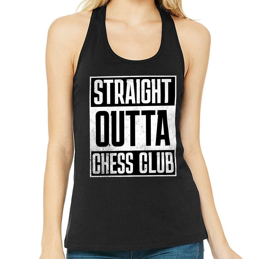 Word Art Women's Racerback Tank - Chess Club Tank Top - Unique Workout Tank