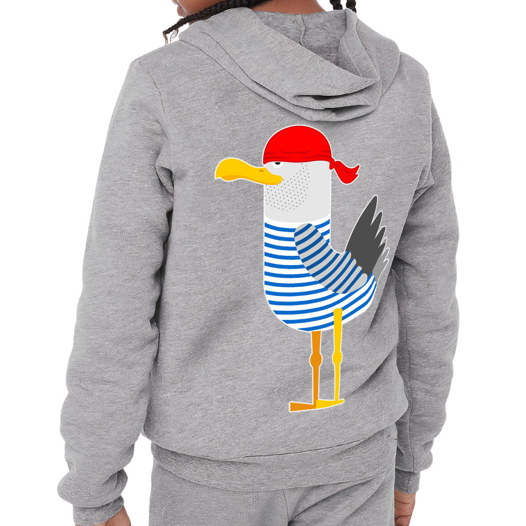 Bird Pirate Kids' Full-Zip Hoodie - Cool Hooded Sweatshirt - Printed Kids' Hoodie