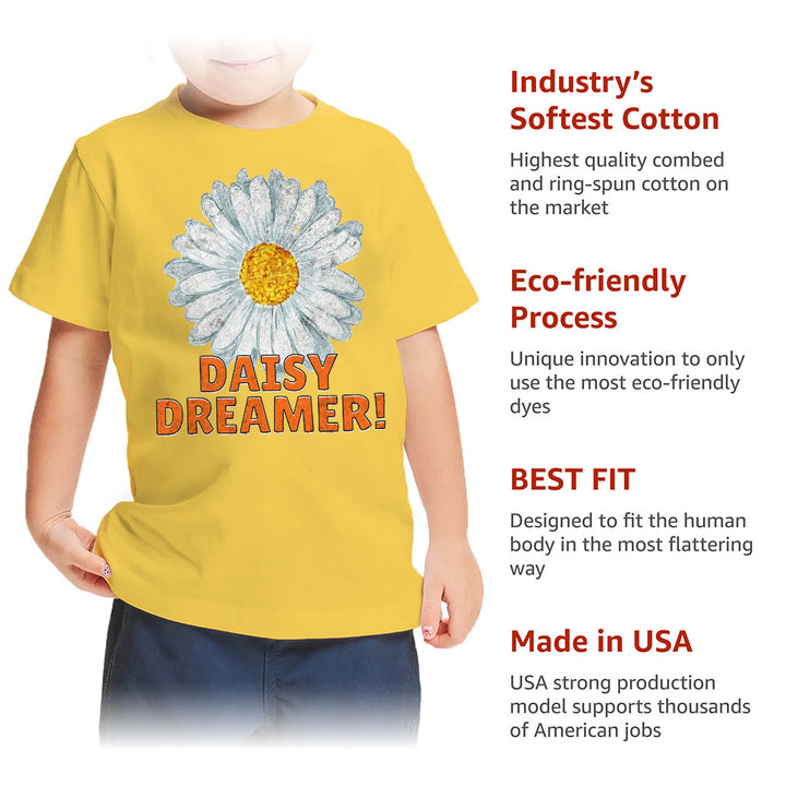 Daisy Dreamer Toddler T-Shirt - Minimalistic Kids' T-Shirt - Printed Tee Shirt for Toddler