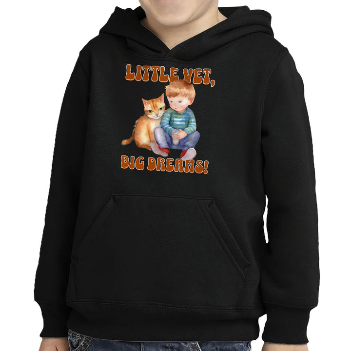 Little Vet Big Dream Toddler Pullover Hoodie - Cat Sponge Fleece Hoodie - Animal Lover Hoodie for Kids
