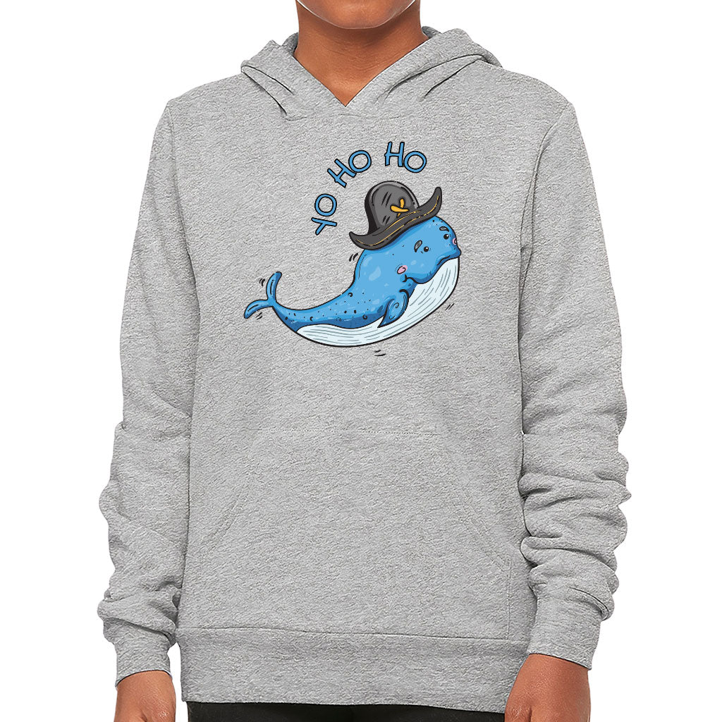 Whale Print Kids' Sponge Fleece Hoodie - Yo Ho Ho Kids' Hoodie - Graphic Hoodie for Kids