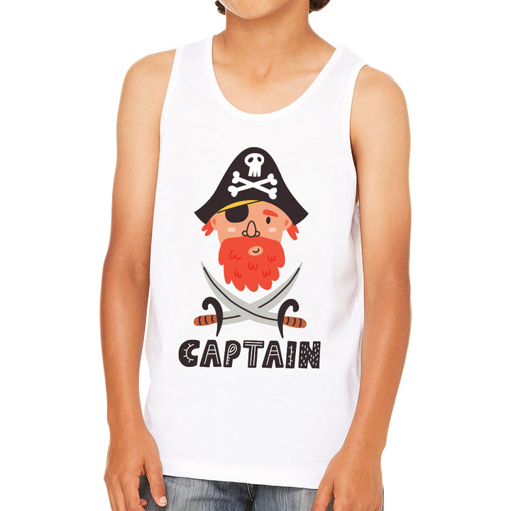 Captain Kids' Jersey Tank - Pirate Themed Sleeveless T-Shirt - Cool Kids' Tank Top