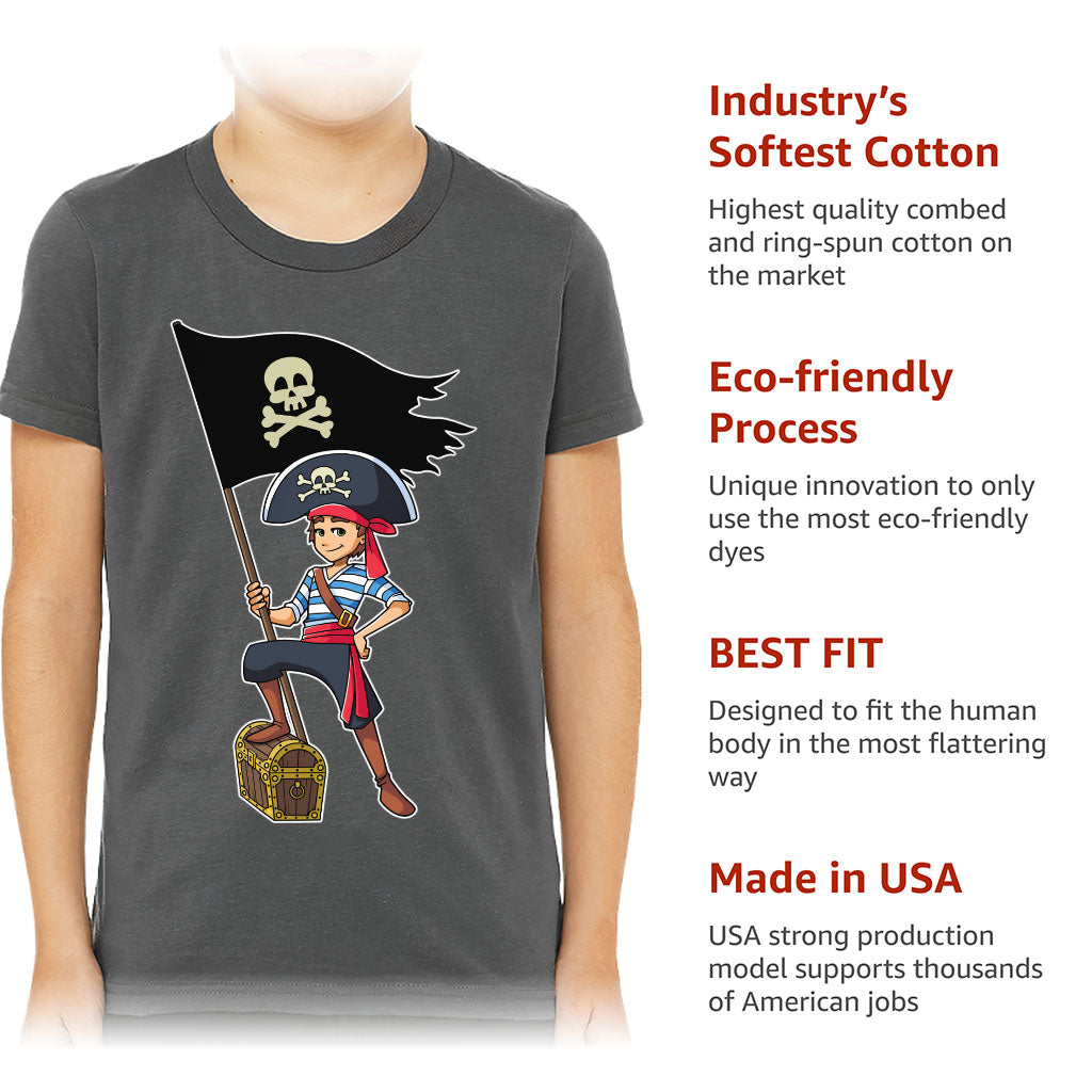 Cool Pirate Kids' T-Shirt - Sea Themed T-Shirt - Cartoon Tee Shirt for Kids