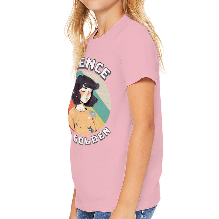 Silence Is Golden Kids' T-Shirt - Girl Print T-Shirt - Colorful Tee Shirt for Kids