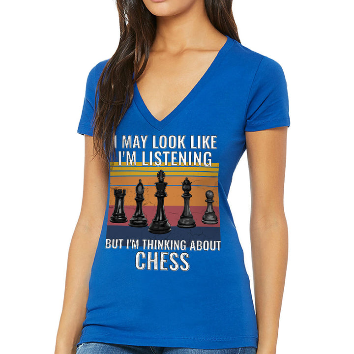 Chess Women's V-Neck T-Shirt - Bright V-Neck Tee - Colorful T-Shirt