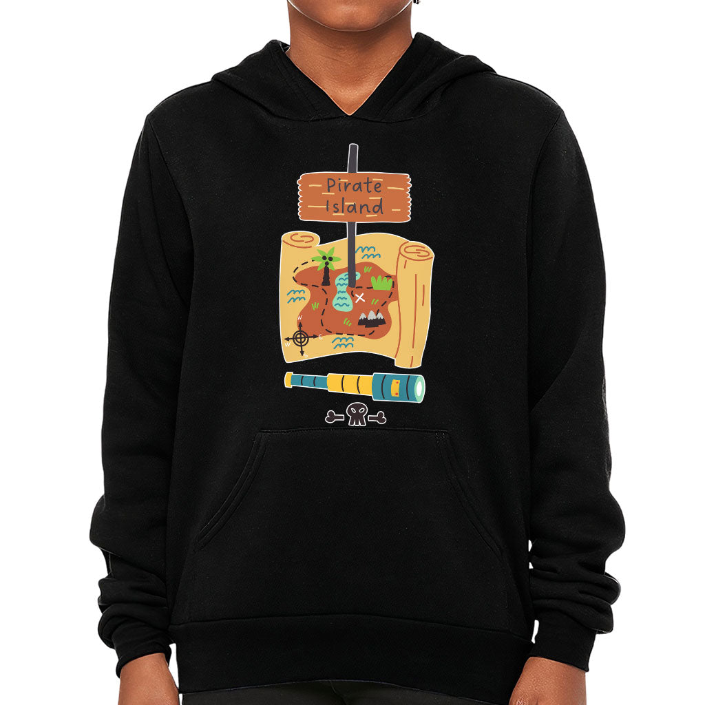 Pirate Island Kids' Sponge Fleece Hoodie - Map Print Kids' Hoodie - Cool Hoodie for Kids
