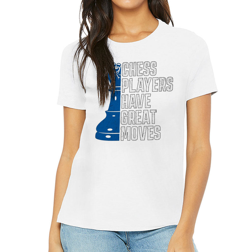 Chess Players Women's T-Shirt - Cool Design T-Shirt - Word Design Relaxed Tee