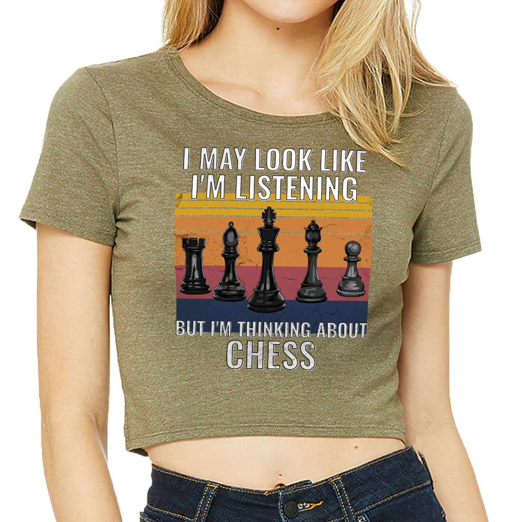Chess Women's Cropped T-Shirt - Bright Crop Top - Colorful Cropped Tee