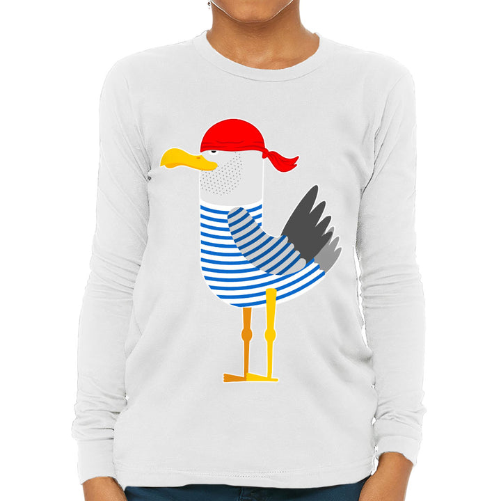Bird Pirate Kids' Long Sleeve T-Shirt - Cool T-Shirt - Printed Long Sleeve Tee