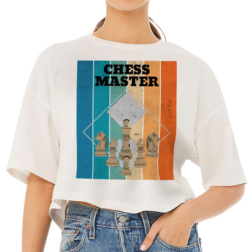 Chess Master Women's Crop Tee Shirt - Board Game Cropped T-Shirt - Art Crop Top