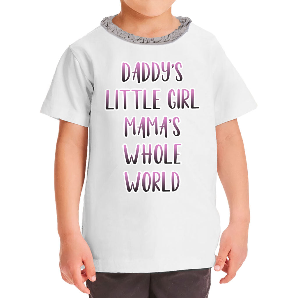 Daddy's Little Girl Girls' Ruffle Neck T-Shirt - Cute Toddler T-Shirt - Printed Ruffle Neck Tee