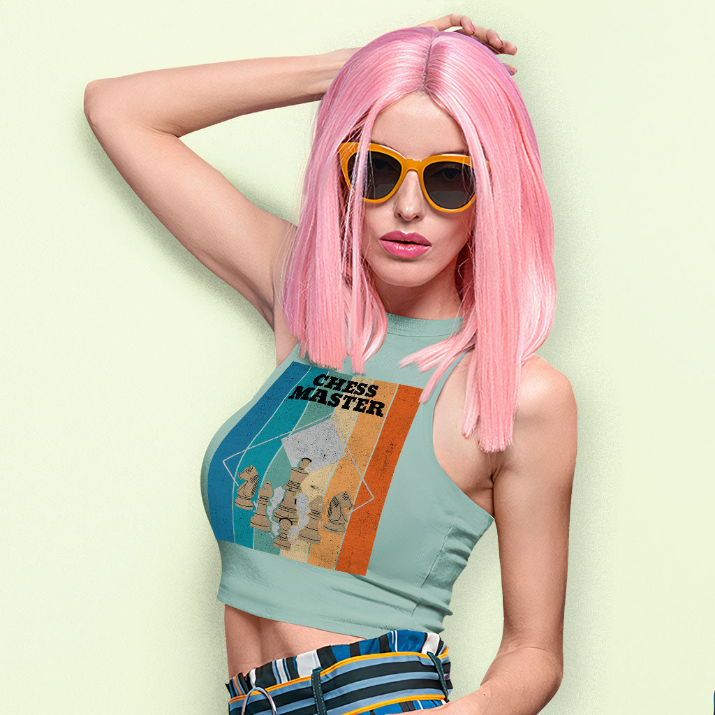 Chess Master Racerback Cropped Tank - Board Game Women's Tank - Art Tank Top