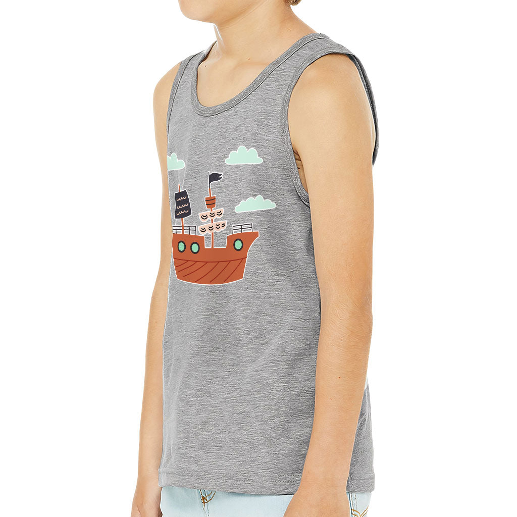Pirate Ship Kids' Jersey Tank - Themed Sleeveless T-Shirt - Bright Art Kids' Tank Top