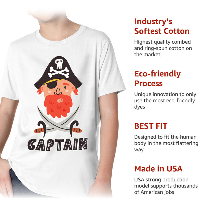 Captain Kids' Classic Fit T-Shirt - Pirate Themed T-Shirt - Cool Classic Fit Tee