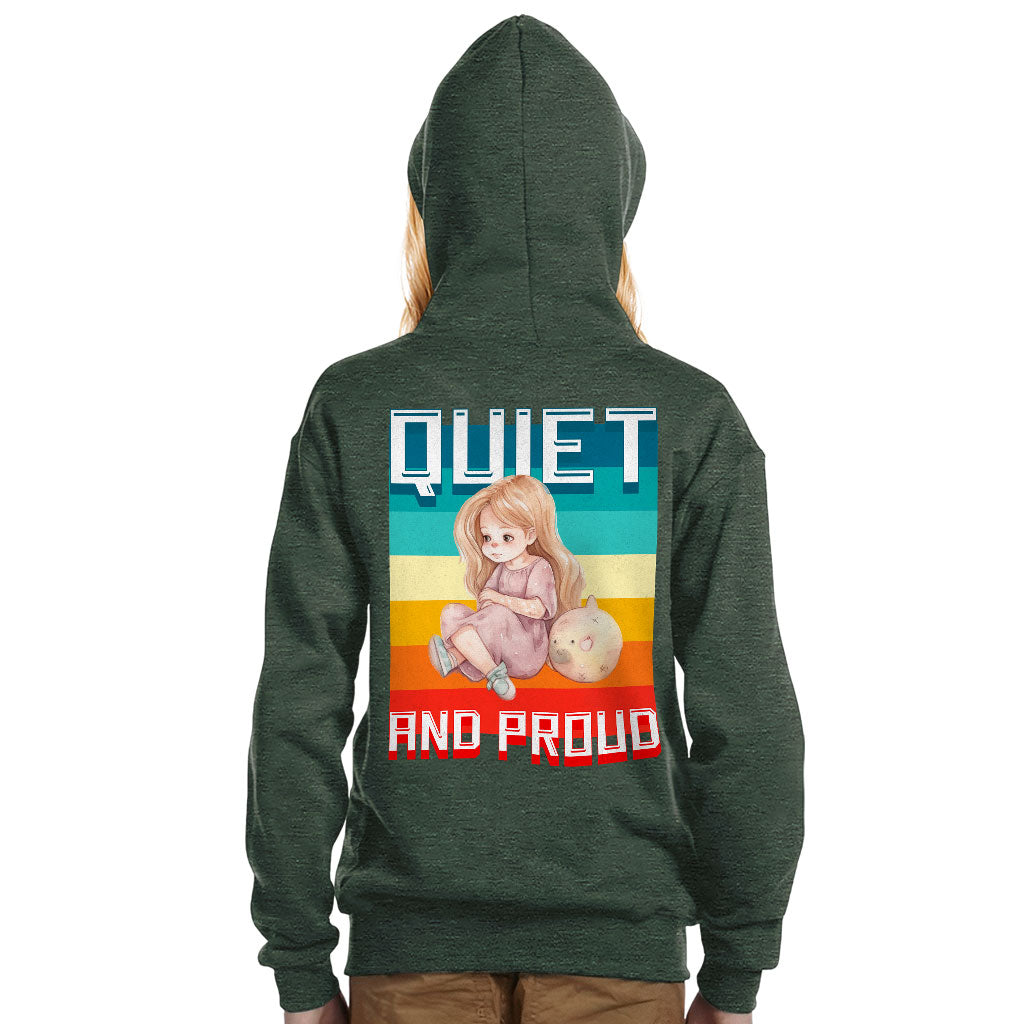 Quiet and Proud Kids' Full-Zip Hoodie - Cute Girl Hooded Sweatshirt - Printed Kids' Hoodie