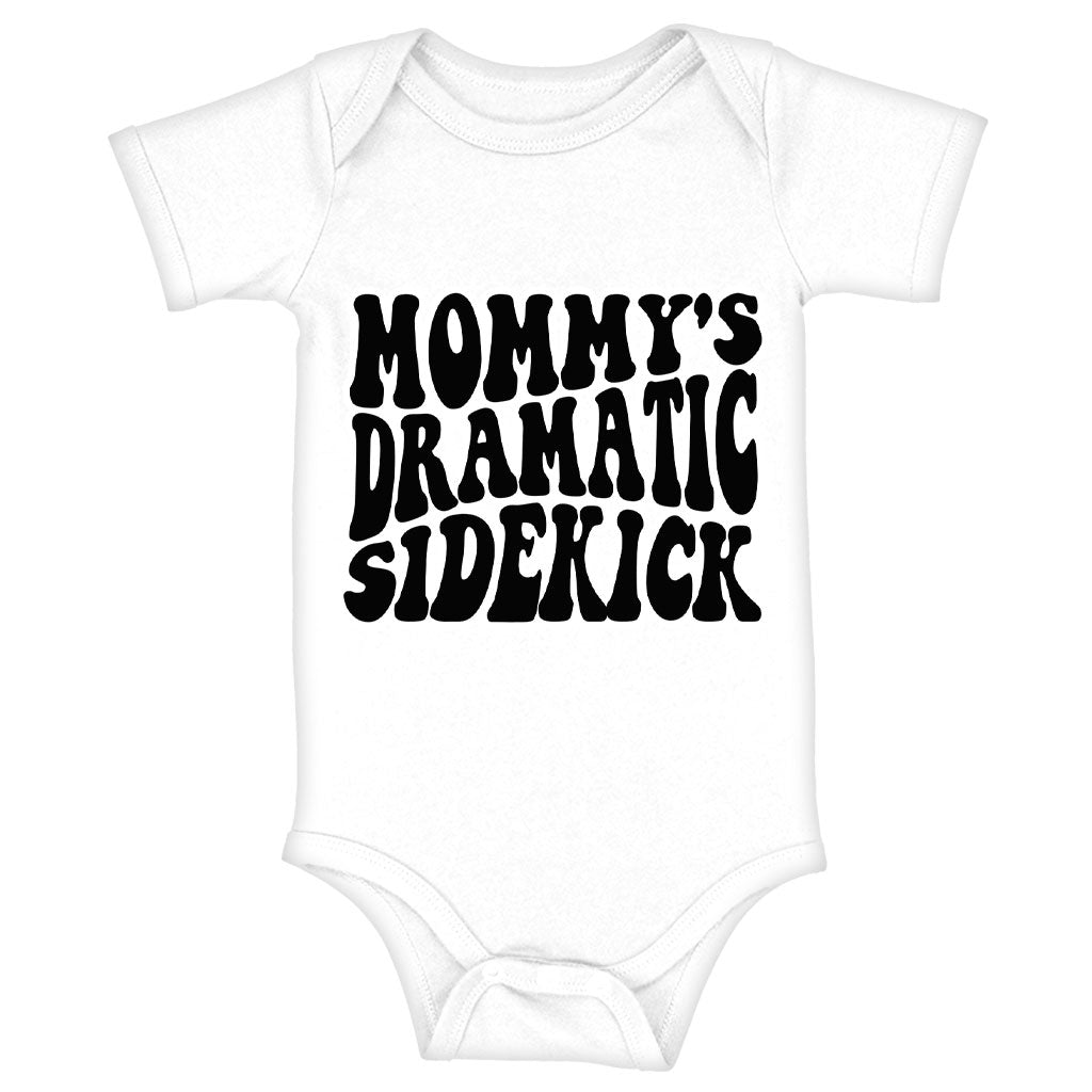 Mommy's Dramatic Sidekick Baby Jersey Onesie - Funny Design Baby Bodysuit - Cool Design Baby One-Piece