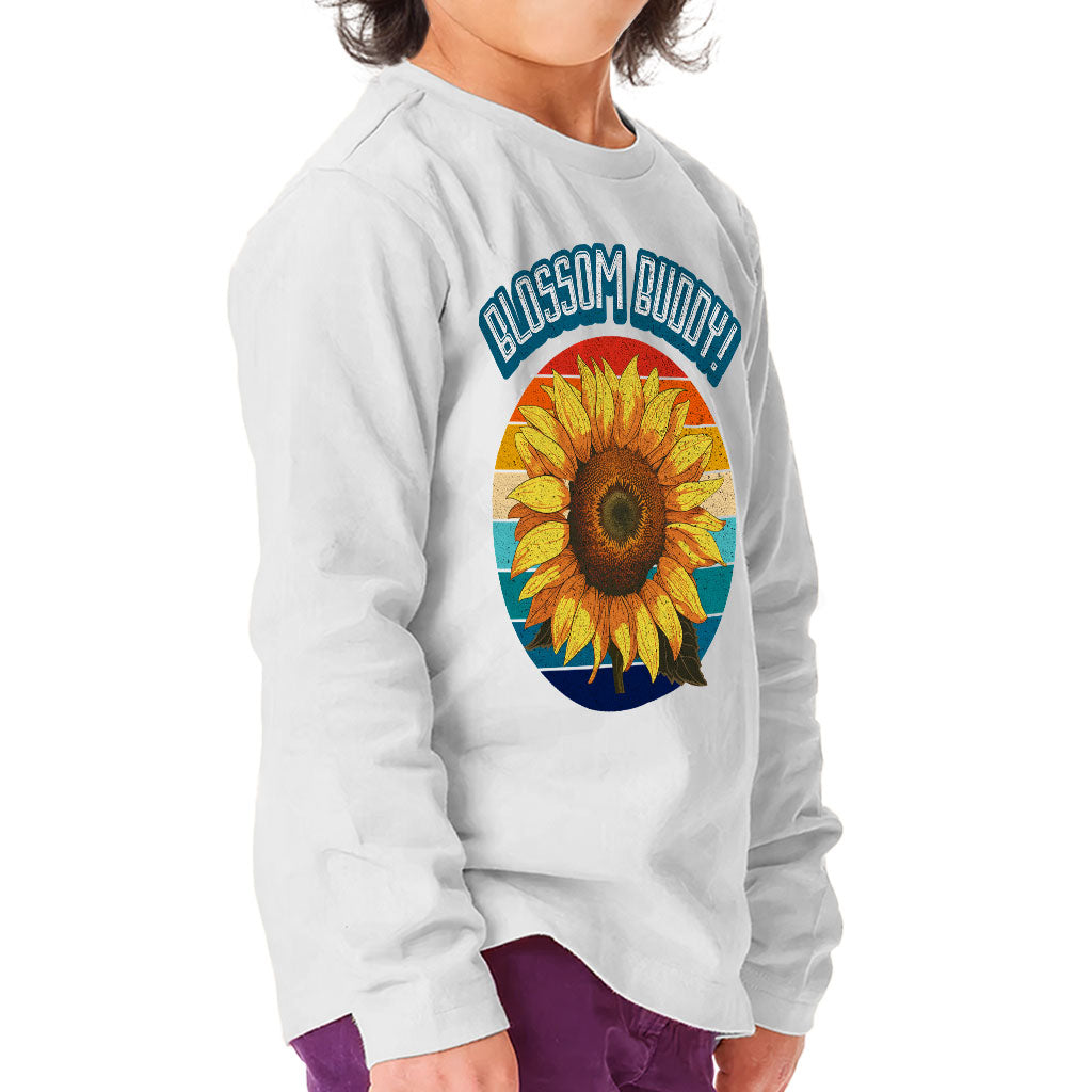 Blossom Buddy Toddler Long Sleeve T-Shirt - Flower Kids' T-Shirt - Plant Long Sleeve Tee