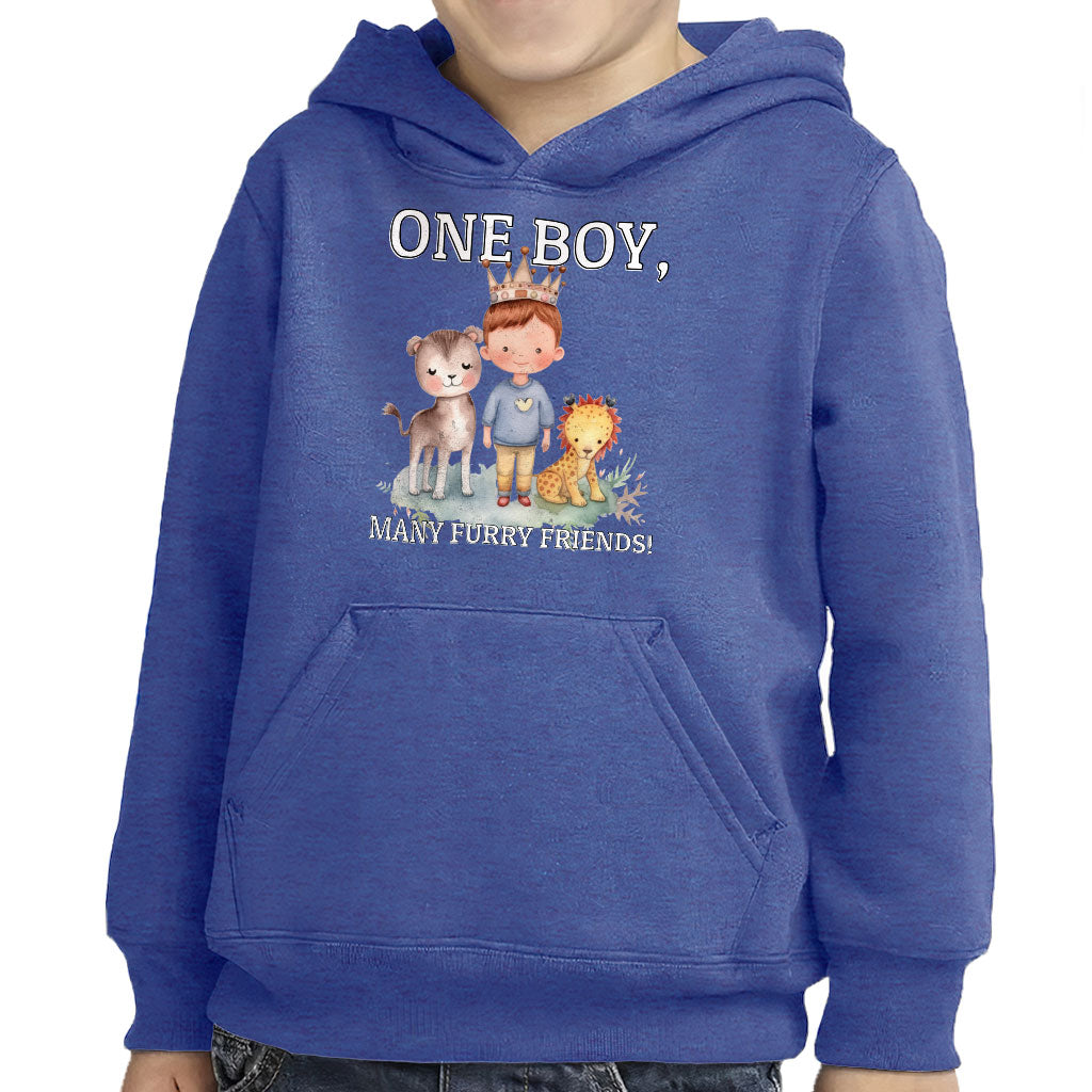 Many Furry Friends Toddler Pullover Hoodie - Animal Lover Sponge Fleece Hoodie - Graphic Hoodie for Kids