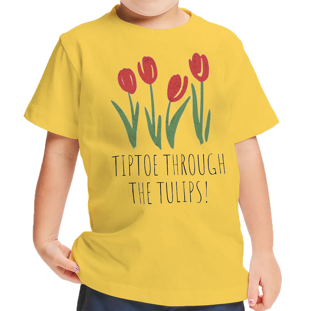 Tiptoe Through the Tulips Toddler T-Shirt - Graphic Kids' T-Shirt - Colorful Tee Shirt for Toddler