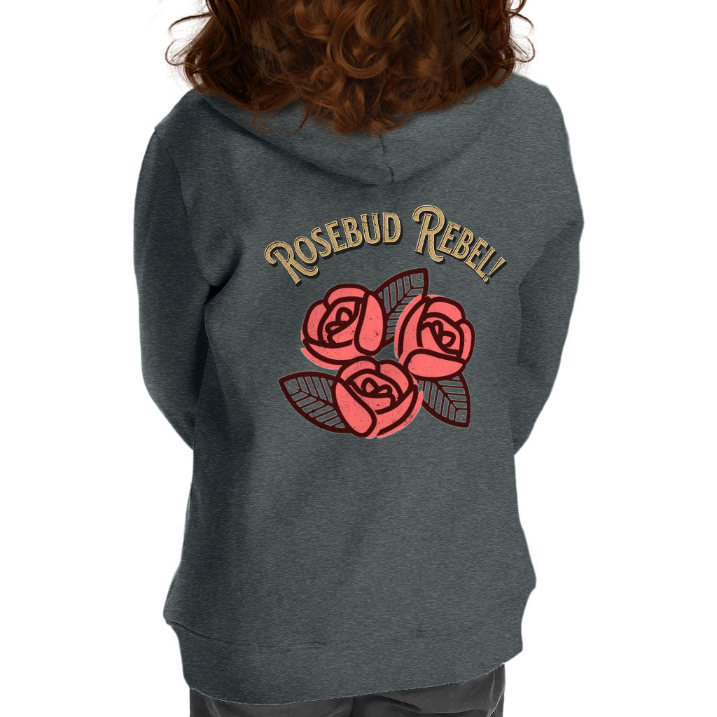 Rosebud Rebel Toddler Full-Zip Hoodie - Cute Toddler Hoodie - Flower Themed Kids' Hoodie