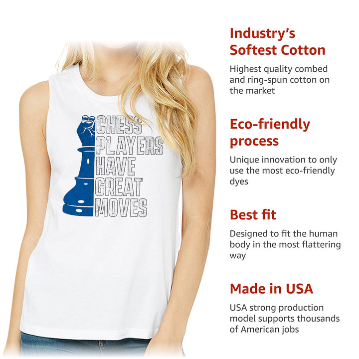 Chess Players Women's Muscle Tank - Cool Design Tank Top - Word Design Workout Tank