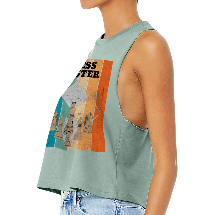 Chess Master Racerback Cropped Tank - Board Game Women's Tank - Art Tank Top