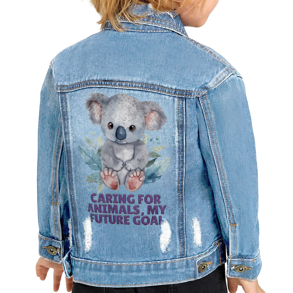 Caring for Animals Toddler Denim Jacket - Coala Jean Jacket - Cute Denim Jacket for Kids