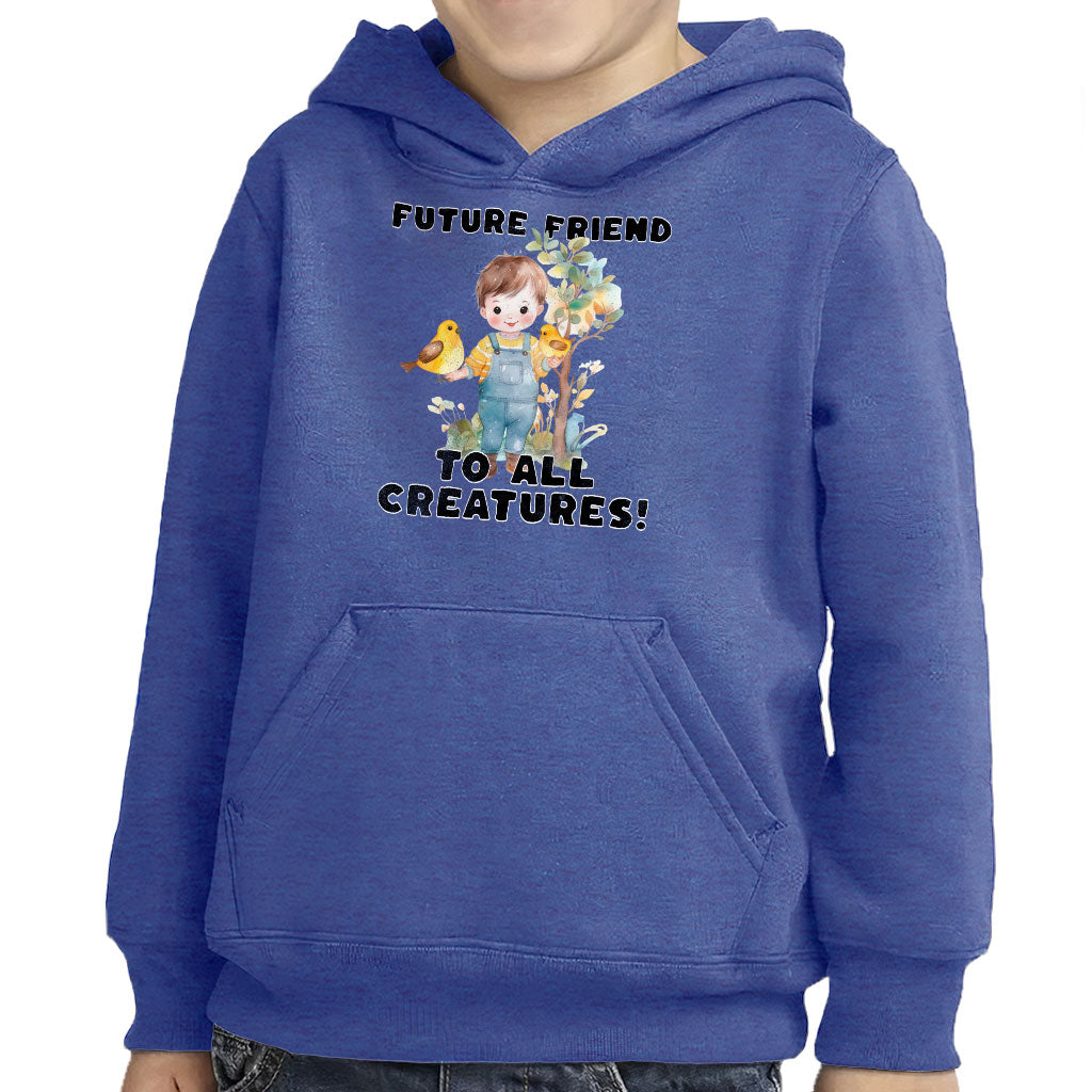 Future Friend for All Creatures Toddler Pullover Hoodie - Cute Sponge Fleece Hoodie - Colorful Hoodie for Kids