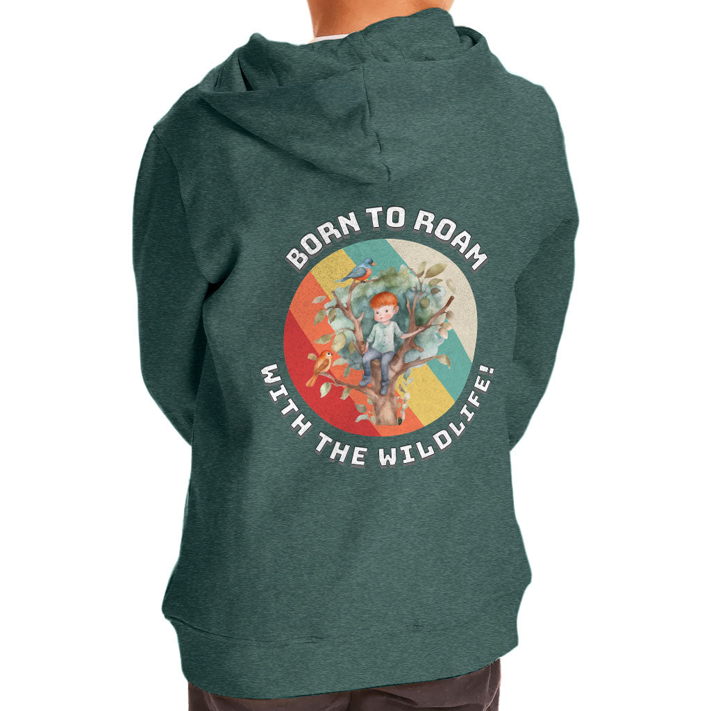 Born to Roam Toddler Full-Zip Hoodie - Birds Toddler Hoodie - Colorful Kids' Hoodie
