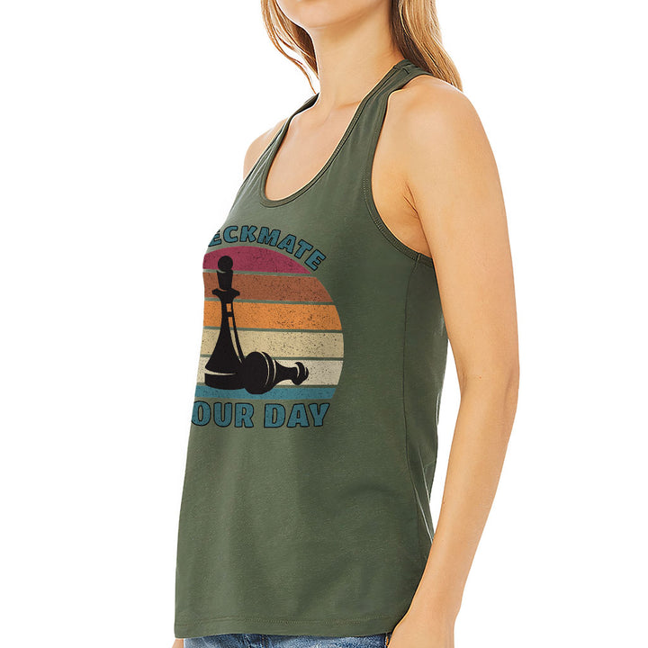 Checkmate Your Day Women's Racerback Tank - Colorful Tank Top - Printed Workout Tank