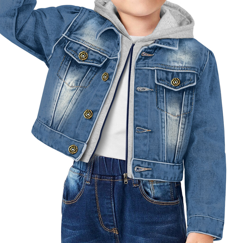 Wildlife Protector Toddler Hooded Denim Jacket - Animals Jean Jacket - Themed Denim Jacket for Kids