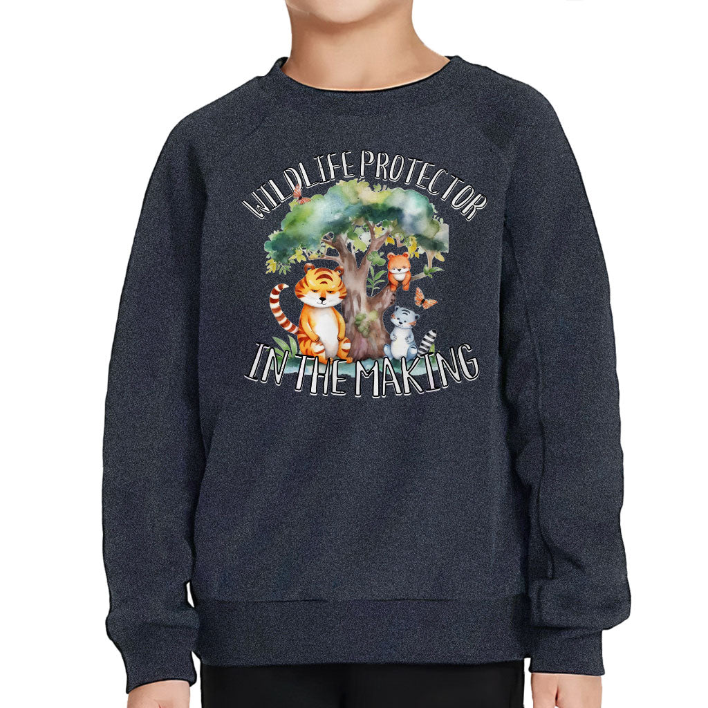 Wildlife Protector Toddler Raglan Sweatshirt - Animals Sponge Fleece Sweatshirt - Themed Kids' Sweatshirt