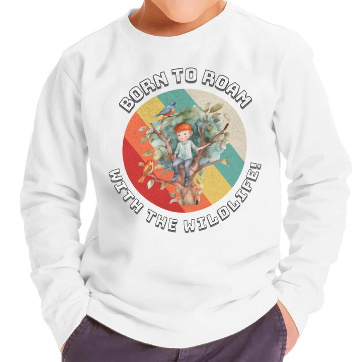 Born to Roam Toddler Long Sleeve T-Shirt - Birds Kids' T-Shirt - Colorful Long Sleeve Tee