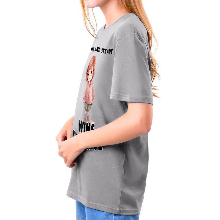 Serene and Steady Kids' Classic Fit T-Shirt - Cute Girl Graphic T-Shirt - Word Design Classic Fit Tee