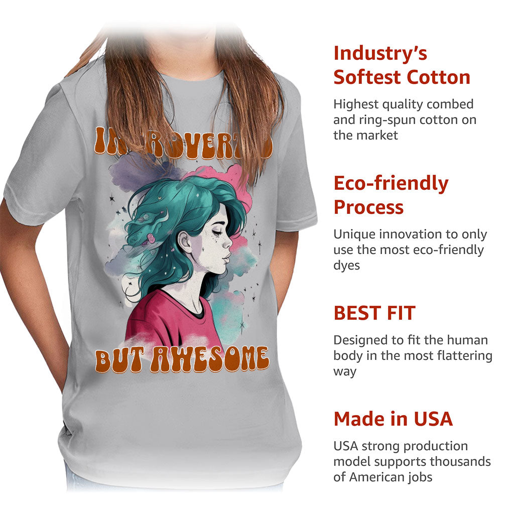 Introverted but Awesome Kids' Classic Fit T-Shirt - Watercolor T-Shirt - Graphic Classic Fit Tee