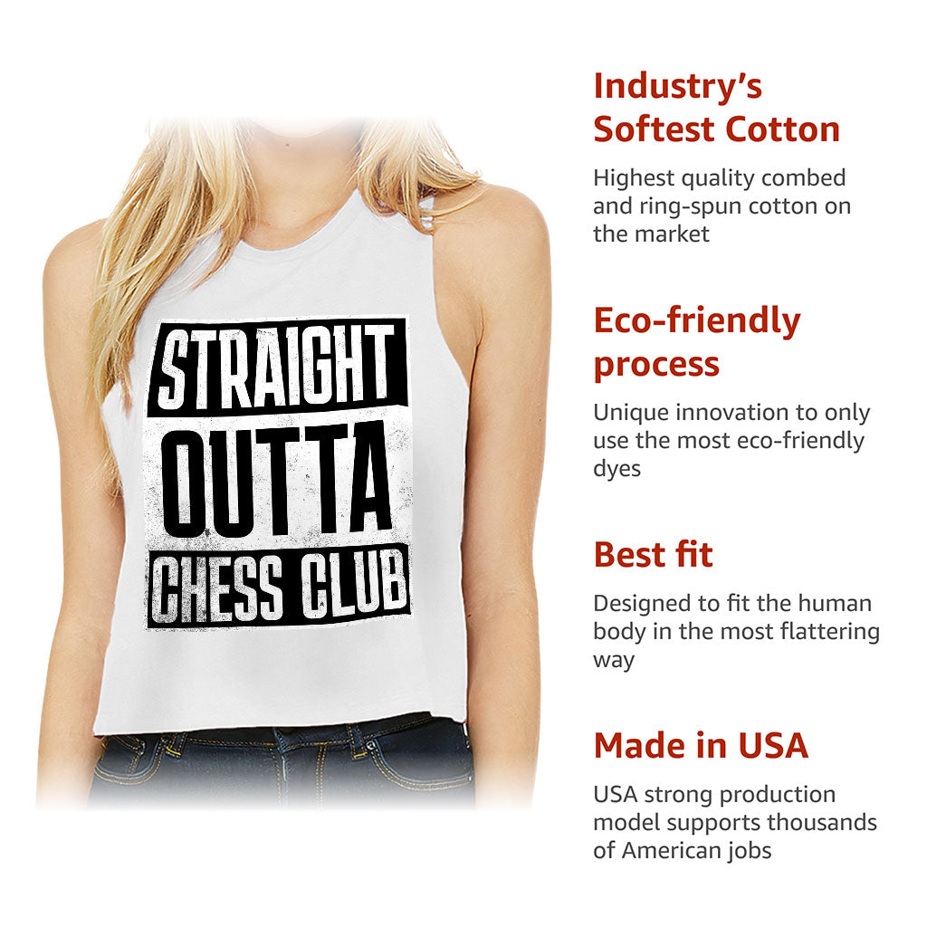 Word Art Racerback Cropped Tank - Chess Club Women's Tank - Unique Tank Top