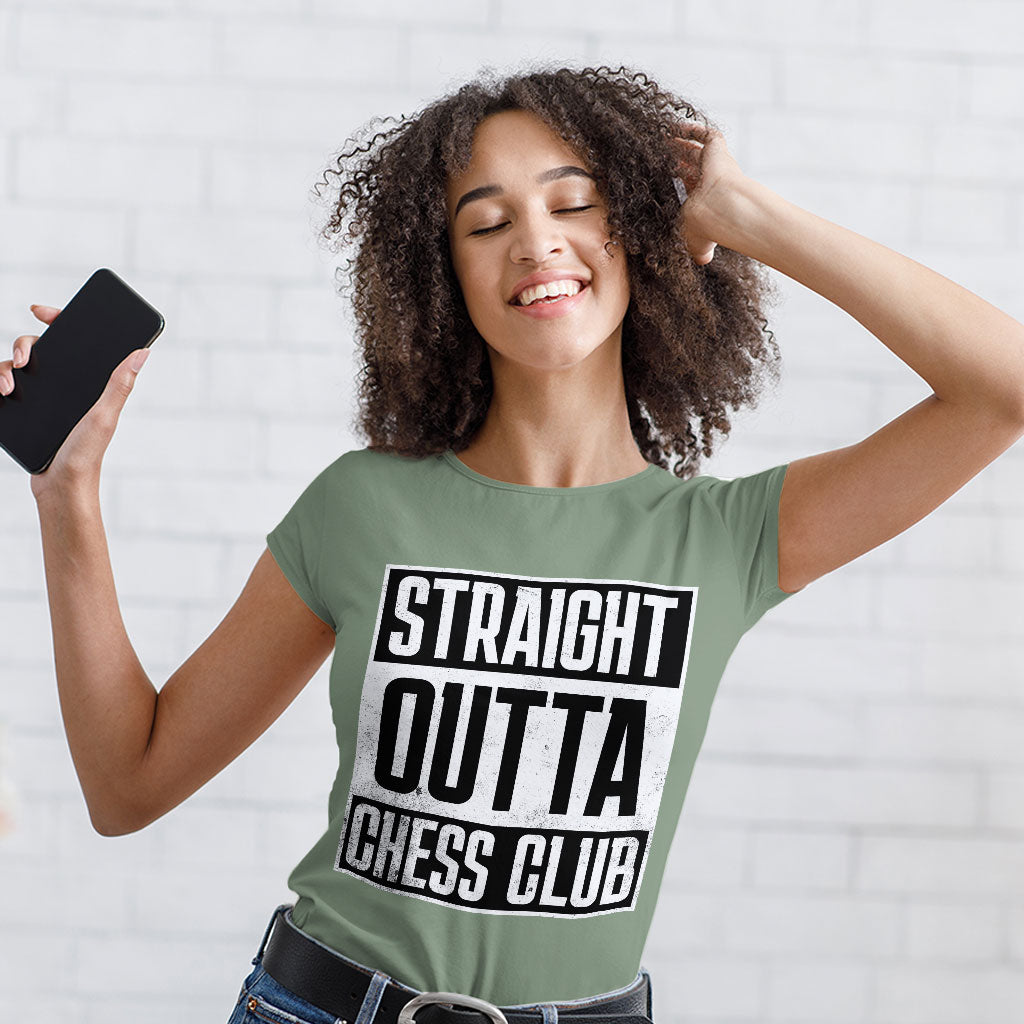 Word Art Women's T-Shirt - Chess Club T-Shirt - Unique Relaxed Tee