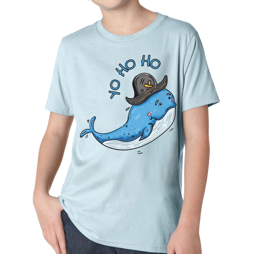 Whale Print Kids' Classic Fit T-Shirt - Yo Ho Ho T-Shirt - Graphic Classic Fit Tee
