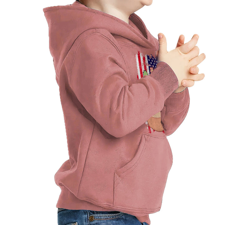 Little Cactus Toddler Pullover Hoodie - Flag Sponge Fleece Hoodie - Themed Hoodie for Kids