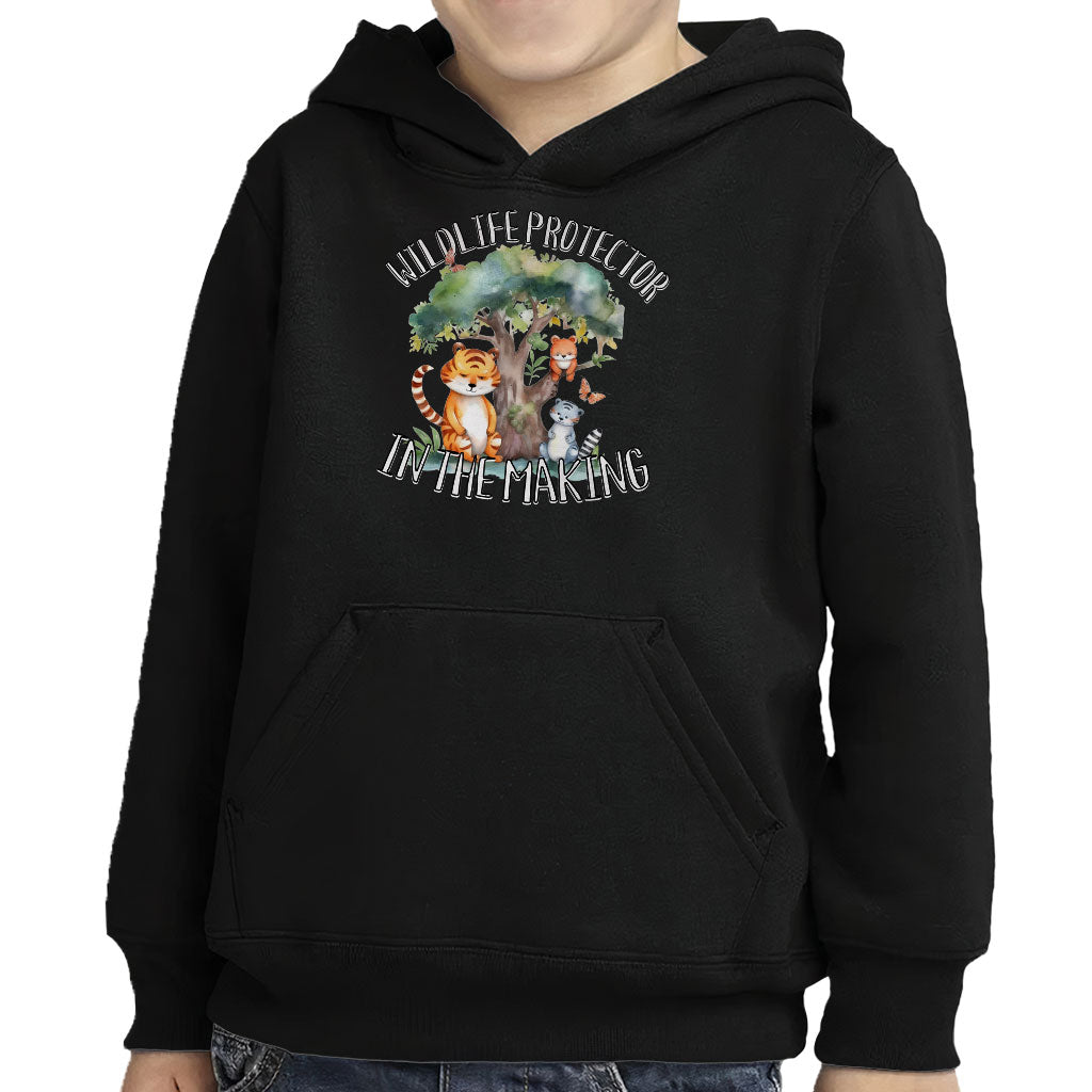 Wildlife Protector Toddler Pullover Hoodie - Animals Sponge Fleece Hoodie - Themed Hoodie for Kids