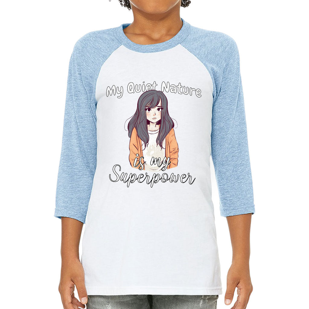 My Quiet Nature Kids' Baseball T-Shirt - Beautiful 3/4 Sleeve T-Shirt - Unique Baseball Tee