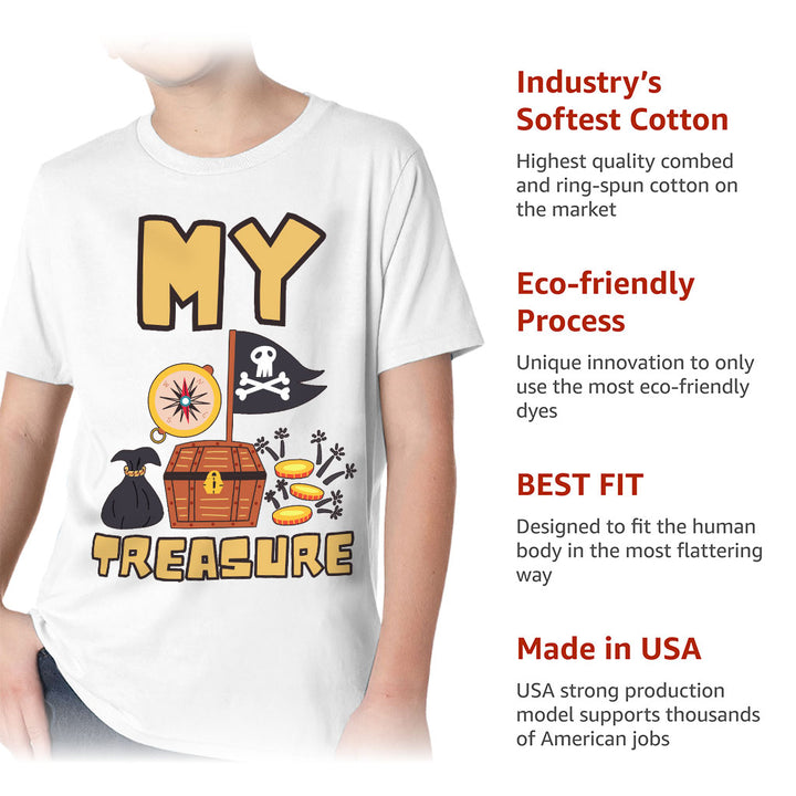 My Treasure Kids' Classic Fit T-Shirt - Pirate Design T-Shirt - Colorful Classic Fit Tee