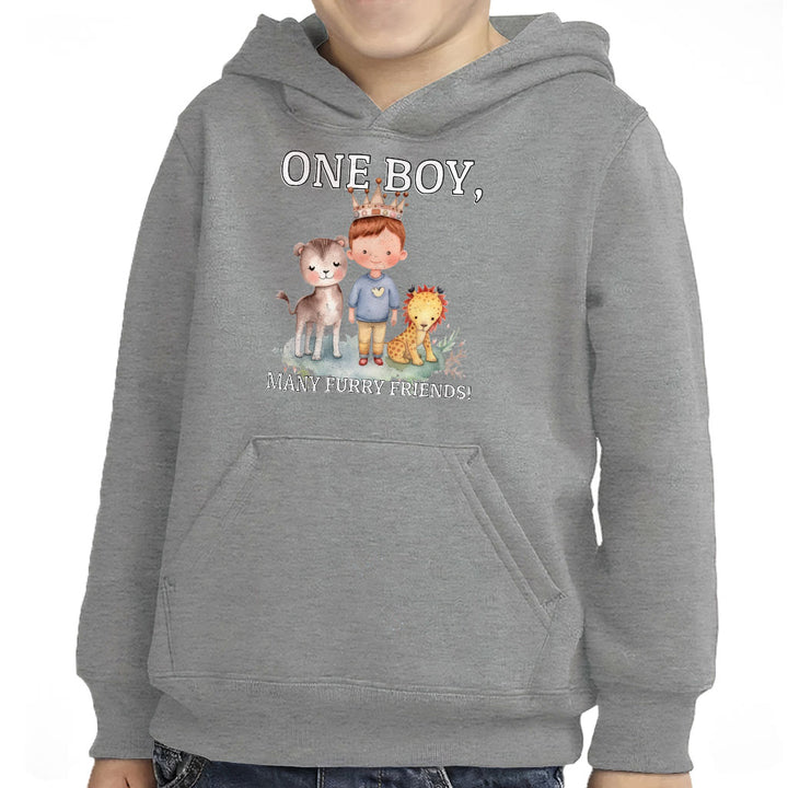 Many Furry Friends Toddler Pullover Hoodie - Animal Lover Sponge Fleece Hoodie - Graphic Hoodie for Kids